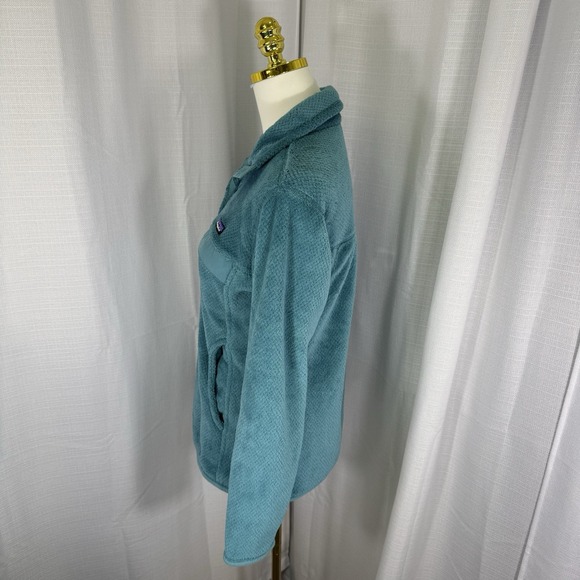 Patagonia Fleece Pullover Womens Sz M Teal Quarter Snap Outdoor Gorpcore Hiking - Picture 2 of 12